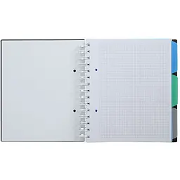 Зошит на пружині Buromax Classic В5 (170x205) 120 аркушів 3 розділювачі чорний (BM.24355911-01) - мініатюра 3