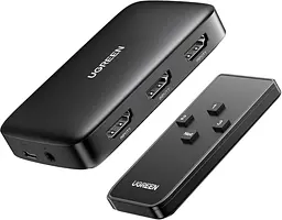 HDMI-перемикач UGREEN 3-в-1 4K 30Hz з пультом для ТВ, ПК і консолей