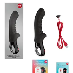 Вібратор для точки G Fun Factory TIGER black, ребристий, підходить для анальної стимуляції - мініатюра 5