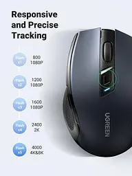 Бездротова мишка комп'ютерна UGREEN MU006 Ergonomic Wireless Mouse 2.4G чорний 90855 Мишка для ноутбука та ПК - мініатюра 3