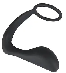 Ерекційне кільце з анальною пробкою Black Velvets Ring & Plug - мініатюра 2