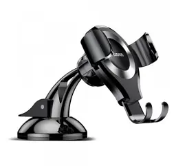 Автомобільний тримач холдер Baseus Osculum Type Gravity Car Mount SUYL-XP0S Black-Silver - мініатюра 5