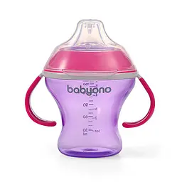 Поїлка непроливайка для дітей з м'яким носиком 3+ місяців 180 мл BabyOno Рожевий