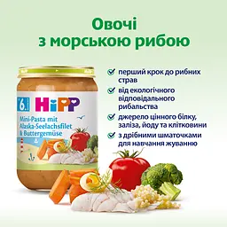 Пюре HiPP Овочі з морською рибою 190 г - мініатюра 3