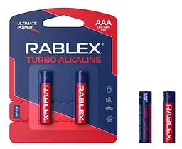 Батарейки Rablex Turbo Alkaline LR03 AAA Мініпальчикові набір з 2шт - мініатюра 2