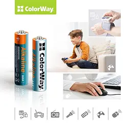 Батарейка ColorWay Alkaline Power AAA/LR03 BL 8шт (CW-BALR03-8BL) - мініатюра 2