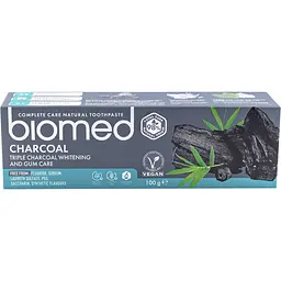 Зубна паста Biomed Charcoal Антибактеріальна відбілююча з вугіллям 100 г - мініатюра 3