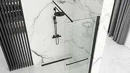 Душова стінка Rea Cortis 100 black REA-K7740 - мініатюра 2