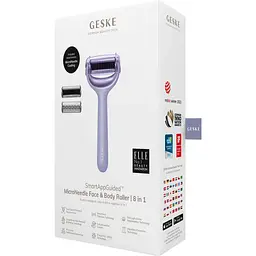 Електронний ролик для обличчя та тіла з мікроголками GESKE MicroNeedle Face & Body Roller 8 в 1 фіолетовий - мініатюра 5