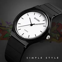 Наручний годинник жіночий Skmei 1419 Black White, 1419BKWT (18415) - мініатюра 3