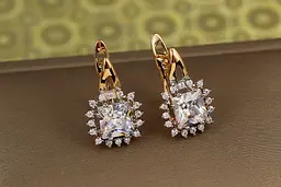 Сережки Xuping Jewelry Світлість з родієм 1,7 см золотисті
