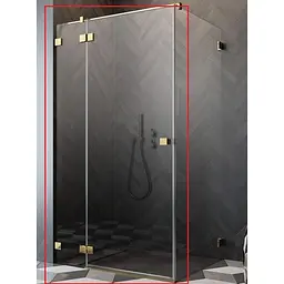 Душові двері Radaway Essenza Pro KDJ 90x200 ліва, безпечне скло, прозоре, золота (10097090-09-01L)