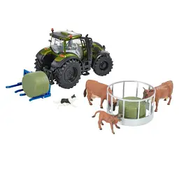 Набір Britains Модель трактора Valtra з фігурками та тюками 1:32 зелений чорний