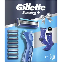 Подарунковий набір Gillette: станок для гоління чоловічий Gillette Sensor3+ Comfort з 8 змінними картриджами + шкарпетки - мініатюра 2