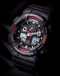 Годинники чоловічі удароміцні оригінальні наручні Японія Casio G-Shock GA-100-1A4ER з полімерним ремінцем - мініатюра 4