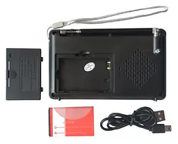 Радіоприймач з USB + Micro SD і акумулятором, Golon RX-2277 Чорний, з MP3 плеєром від флешки (ST) - мініатюра 3