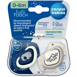 Пустушка Canpol babies Sleepy Koala силіконова симетрична 0-6 міс. 2 шт. синя з сірим (22/658_blu)