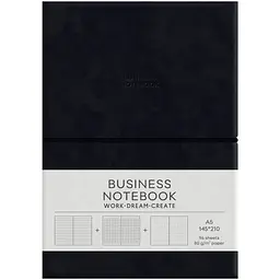Зошит Genius Business А5 96 аркушів у лінію м'яка палітурка Black (A5-7143)