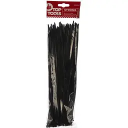 Стяжка Top Tools чорна, 3.6x300 мм, пластик, 100 шт. (44E960)