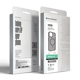 Чехол для Apple iPhone 14, Uniq MagCase, серый, противоударный, панель-накладка с MagSafe, ударопрочный TPU+PC, с магнитом MagSafe, поддержка полноценной беспроводной зарядки, ArmorStandart (ARM75280) - мініатюра 6