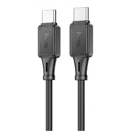 Кабель Hoco USB X101 Silicone Type-C ↔ Type-C 60W 1 м силіконовий провід для швидкої зарядки гаджетів чорний - мініатюра 2