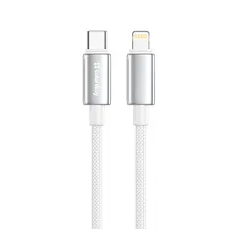 Кабель ColorWay USB Type-C - Lightning (M/M), zinc alloy braided, 3А, 1 м, Білий (CW-CBPDCL098-WT)