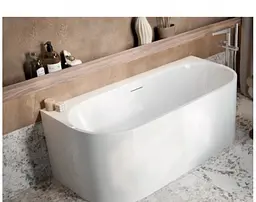 Ванна акрилова Radaway Vanesa 160x75 пристінна, з ніжками та сифоном, Slim-перелив (WA1-71-160x075) - мініатюра 2