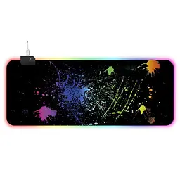 Ігрова поверхня для комп'ютерної миші та клавіатури RGB з підсвічуванням UKC килимок на стіл нековзний 80х30 см 70003