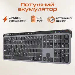 Клавіатура Meetion WK330 Wireless/Bluetooth Black (MT-WK330-A-RUA) - мініатюра 5