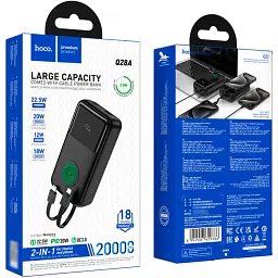 Зовнішній акумулятор Hoco Q28A Victory 20000mAh 22.5W Black [130156] - мініатюра 7