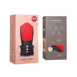 Мастурбатор для головки пеніса Fun Factory COBRA LIBRE II black/red, 2 мотори, гра без рук - мініатюра 6
