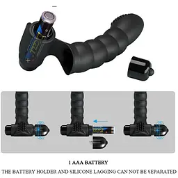 Вібронасадка на палець Pretty Love Alexander Finger Vibrator Black, 13х2.6 см (чорний) - мініатюра 7