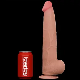 Фалоімітатор LoveToy Sliding-Skin Dual Layer Dong King Sized 34 см тілесний - мініатюра 15