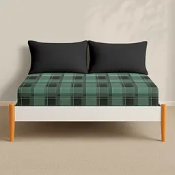 Простирадло Cosas на резинці фланель 80х160 forest tartan, зелений (Flannel_ForestTartan_80x160x20) - мініатюра 4