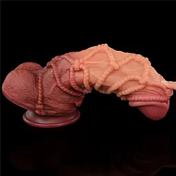 Фалоімітатор Dual-Layered Silicone Nature Cock 10.5'' 27 см коричневий - мініатюра 8