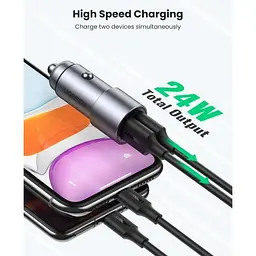 Автомобільний зарядний пристрій Ugreen CD130 Dual USB Car Charger 24Вт 2.4A - мініатюра 4