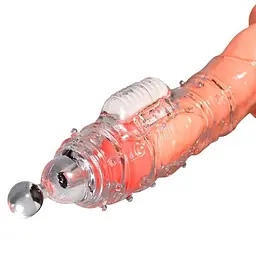 Вібруюча насадка для подовження пенісу силіконова 185 мм Crystal Skin Vibro синя - мініатюра 2