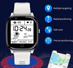 Розумний дитячий смарт-годинник Lemfo S52 з GPS трекером, SIM-картою, відеодзвінком, камерою та кнопкою SOS Чорний - мініатюра 13