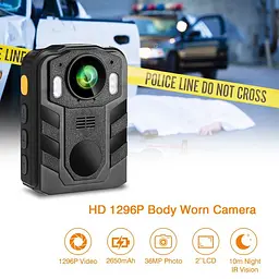 Нагрудний відеореєстратор поліцейський на одяг Boblov WN9, FullHD 1080P, 170 градусів, 8 годин запису (вдосконалена версія) (100031) - мініатюра 2