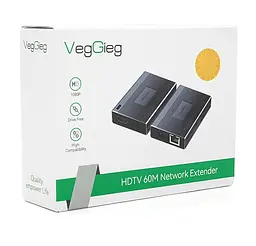 Подовжувач HDMI сигналу через UTP-кабель VEGGIEG VHE60 Extender 60m 1080p, LAN CAT 5E/6A - мініатюра 5