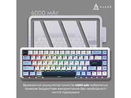Клавіатура Ajazz AK680 MAX White-Dark Blue (AK680-M-BWD-A) - мініатюра 3