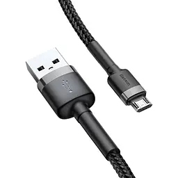 Кабель Baseus Cafule USB for MicroUSB 2.4A 1m grey black (CAMKLF-BG1) - мініатюра 3
