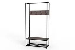Вішалка модульна підлогова Ferrum-decor Треліс 13 180x90x38 чорний ДСП Дуб Сонома Трюфель 16мм (FRD-104329) - мініатюра 3