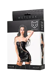 Міні-сукня Glossy Wetlook Lillie M чорний - мініатюра 5
