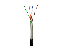 Кабель кручена пара GEAR UTP 4x2x0,51 Cat5E, CCA, PVC+PE, для зовнішніх робіт, чорний, 305m