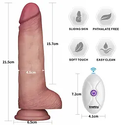 Реалістичний вібратор LoveToy ProII тілесний 21,5 см - мініатюра 11