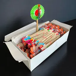 Шпажки для канапе, Павич, 12 см, 100 шт., дерево, для канапе, закусок, фруктів, десертів - мініатюра 2