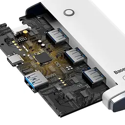 Хаб конвертер розгалужувач Baseus Lite Series 4-Port Adapter Usb-A to 4 Usb 3.0 білий WKQX030102 - мініатюра 5