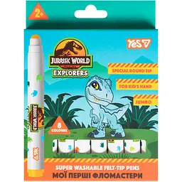 Фломастери Yes Jurassic World SUPER JUMBO super washable 8 кол. (650617)