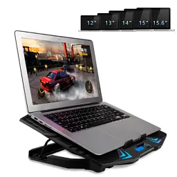 Підставка до ноутбука Ice Coorel 10-15", 1*125mm 1400 RPM + 4*70mm 2500 RPM, 2*USB, 365x297x30mm, Blue (K5Bl) - мініатюра 6